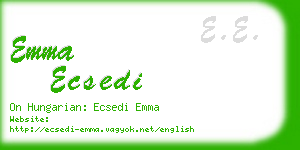 emma ecsedi business card